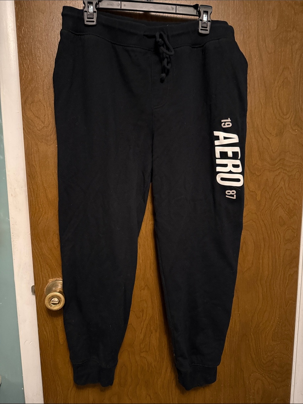 Aeropostale Black Logo Jogger Sweatpants L